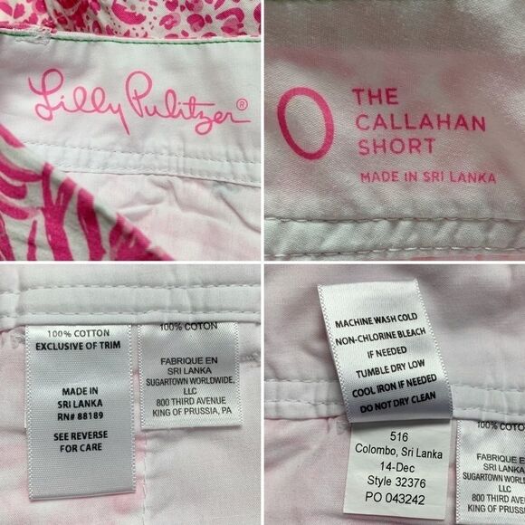 Lilly Pulitzer Pink Lion Callahan Shorts 0 - Picture 6 of 6